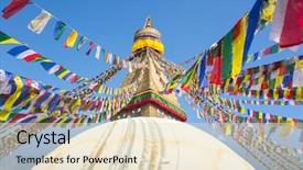  Presentation with nepal flag - Slide deck enhanced with nepal flag - bodhnath stupa in kathmandu background and a lemonade colored foreground