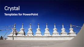  Presentation with nepal flag - Slides featuring nepal flag - kanjur auspicious temple praying that background and a navy blue colored foreground