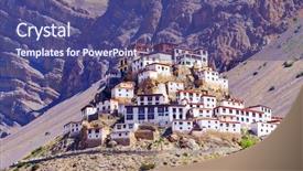  Presentation with nepal flag - Presentation with nepal flag - kee monastery in himalayas mountain background and a ocean colored foreground