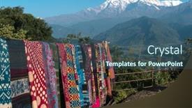 Presentation with nepal - Audience pleasing slides consisting of nepalese handmade scarves for sale pokhara nepal backdrop and a ocean colored foreground
