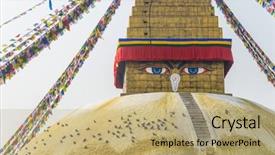  Presentation with stupa - Colorful slide deck enhanced with  backdrop and a  colored foreground