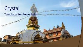  Presentation with stupa - Cool new PPT theme with  backdrop and a  colored foreground