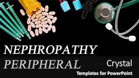  Presentation with disease - Presentation theme featuring nephropathy-peripheral-text-on-medical background and a black colored foreground