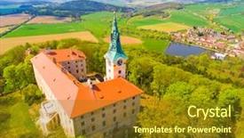  Presentation with czech republic - PPT theme with nepomuk who was born here background and a tawny brown colored foreground