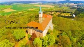  Presentation with czech republic - Audience pleasing PPT theme consisting of nepomuk who was born here backdrop and a gold colored foreground