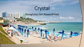  Presentation with romania - Beautiful slide deck featuring neptun beach in summer romania backdrop and a light blue colored foreground