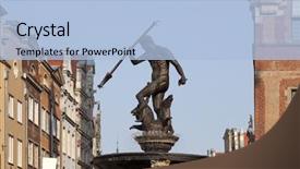  Presentation with tenement house in poland - Slide deck enhanced with neptune's fountain in gdansk poland background and a  colored foreground