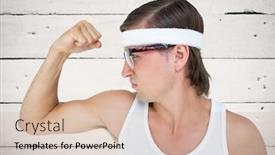  Presentation with wood panel - Presentation featuring nerd-flexing-against-white-wood background and a soft green colored foreground