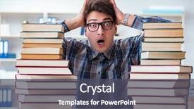  Presentation with university - Presentation theme enhanced with nerd funny student preparing background and a dark gray colored foreground
