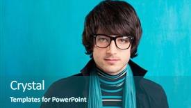  Presentation with vintage retro - Audience pleasing theme consisting of nerd retro british indie look backdrop and a ocean colored foreground