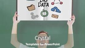  Presentation with green chalkboard - Beautiful PPT layouts featuring nerd showing a book against green chalkboard backdrop and a gray colored foreground