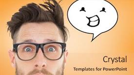  Presentation with orange 1950s - Beautiful slides featuring nerd smiling against orange vignette backdrop and a coral colored foreground