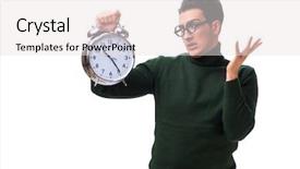  Presentation with clock - Presentation theme featuring nerd young money with giant background and a white colored foreground