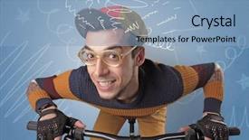  Presentation with rider - Colorful slide set enhanced with nerdy - young foolish crazy rider backdrop and a light blue colored foreground