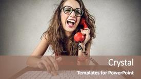  Presentation with it´s a girl - Cool new PPT theme with nerdy girl backdrop and a coral colored foreground