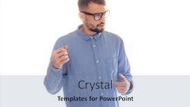  Presentation with giving - Beautiful presentation design featuring nerdy-looking-young-man-giving backdrop and a teal colored foreground