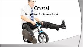  Presentation with blue and white tie dye swirl - Audience pleasing presentation design consisting of nerdy young male with tie backdrop and a white colored foreground