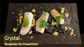  Presentation with black ink - Slide deck with nero - black cuttlefish ink risotto background and a tawny brown colored foreground