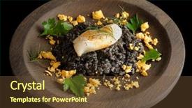  Presentation with black ink - Cool new PPT theme with nero - black rice cooked with cuttlefish backdrop and a tawny brown colored foreground