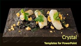  Presentation with black ink - Amazing slides having nero - black risotto cooked with squid backdrop and a wine colored foreground