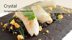  Presentation with black ink - Presentation featuring nero - black squid ink rice background and a lemonade colored foreground