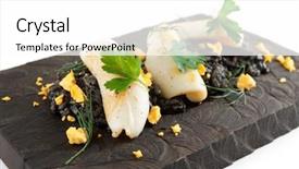  Presentation with wound - Beautiful presentation theme featuring nero - black squid ink rice backdrop and a white colored foreground