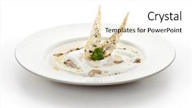  Presentation with soup - Beautiful presentation design featuring nero - cream soup with truffle soup backdrop and a  colored foreground