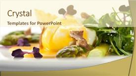  Presentation with asparagus - Audience pleasing slide set consisting of nero - poached egg with asparagus backdrop and a  colored foreground