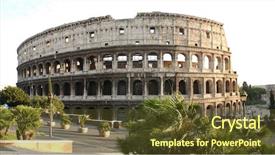  Presentation with roman - PPT theme featuring nero - roman coliseum in italy background and a  colored foreground
