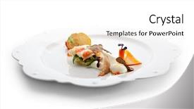  Presentation with crab - Presentation design consisting of nero - salad with king red crab background and a  colored foreground