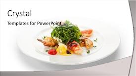  Presentation with red and white - Cool new PPT theme with nero - salad with king red crab backdrop and a white colored foreground