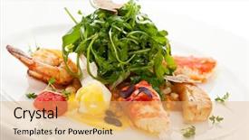  Presentation with currant black white and red - Audience pleasing PPT theme consisting of nero - salad with king red crab backdrop and a yellow colored foreground