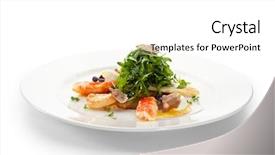  Presentation with lines red and white - Slide set featuring nero - salad with king red crab background and a  colored foreground