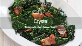  Presentation with bacon - Colorful PPT theme enhanced with nero - sauteed black kale and bacon backdrop and a tawny brown colored foreground
