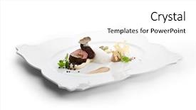  Presentation with veal - Beautiful PPT theme featuring nero - veal filet mignon with truffle backdrop and a  colored foreground