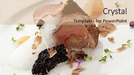  Presentation with veal - Cool new PPT theme with nero - veal fillet mignon stuffed backdrop and a  colored foreground