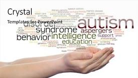  Presentation with speech disorder - Presentation design with nerve cell - concept childhood autism syndrome symtoms background and a sky blue colored foreground