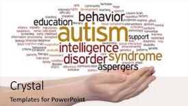  Presentation with social disorder - Slides with nerve cell - concept conceptual childhood autism syndrome background and a soft green colored foreground