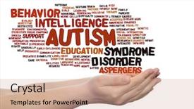  Presentation with speech disorder - Amazing presentation theme having nerve cell - concept conceptual childhood autism syndrome backdrop and a coral colored foreground