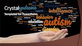  Presentation with social disorder - Slide deck enhanced with nerve cell - concept conceptual childhood autism syndrome background and a black colored foreground