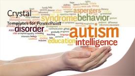  Presentation with speech disorder - PPT layouts consisting of nerve cell - concept conceptual childhood autism syndrome background and a lemonade colored foreground