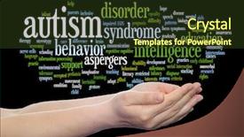  Presentation with social disorder - Presentation design with nerve cell - concept conceptual childhood autism syndrome background and a tawny brown colored foreground