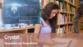  Presentation with education graphics - Presentation theme consisting of nerve cell - digital composite of female student background and a coral colored foreground