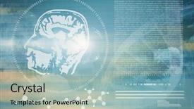  Presentation with brain cell - Slide set consisting of nerve cell - digitally image of dna helix background and a light blue colored foreground