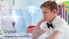  Presentation with brain dna - Audience pleasing presentation theme consisting of nerve cell - dna helix and brain interface backdrop and a light blue colored foreground