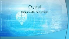  Presentation with brain cell - Cool new PPT layouts with nerve cell - dna helix and brain interface backdrop and a sky blue colored foreground