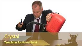  Presentation with nerve - PPT theme having nerve gas - businessman about to set fire background and a tawny brown colored foreground