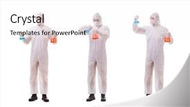  Presentation with nerve - Amazing PPT theme having nerve gas - chemist working with poisonous substances backdrop and a white colored foreground