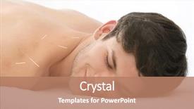  Presentation with nerve - Beautiful PPT layouts featuring nerve impulses - handsome man at acupuncture treatment backdrop and a coral colored foreground