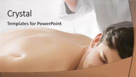  Presentation with nerve - Colorful PPT theme enhanced with nerve impulses - handsome man at acupuncture treatment backdrop and a light gray colored foreground